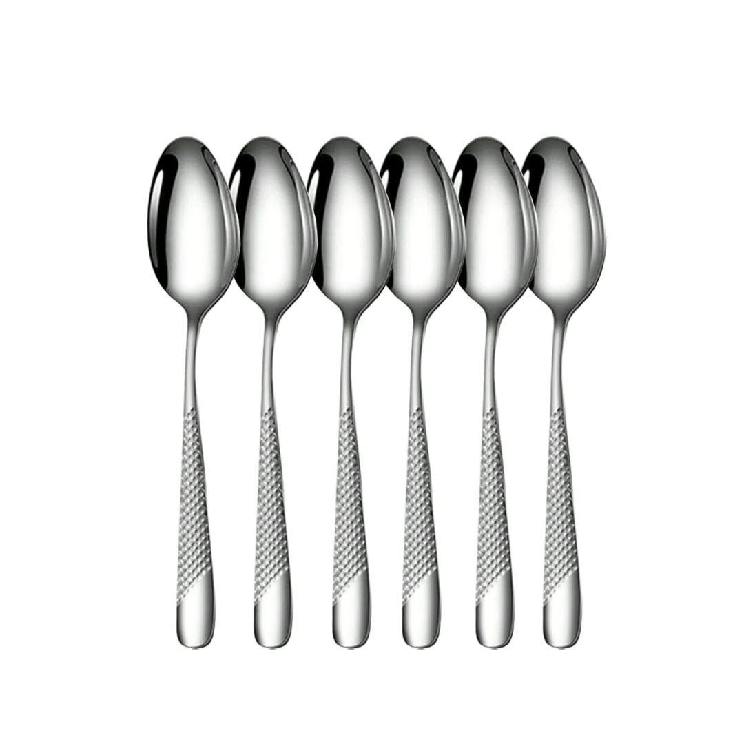 Conjunto de Talheres Prata em Aço Inoxidável 30 Peças Luxo