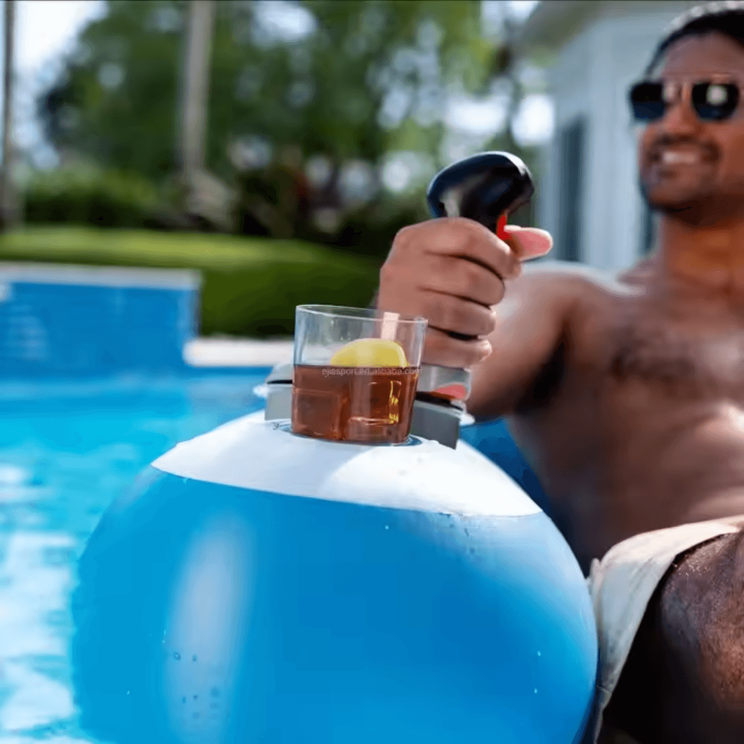 Bóia Motorizada Recarregável com Porta-Copos