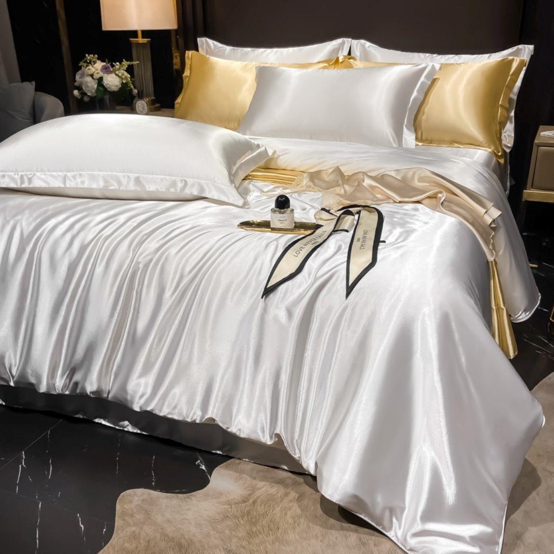 Conjunto de Cama de Luxo Saintelle - Capa de Edredom, Lençol e Fronhas Incluídos