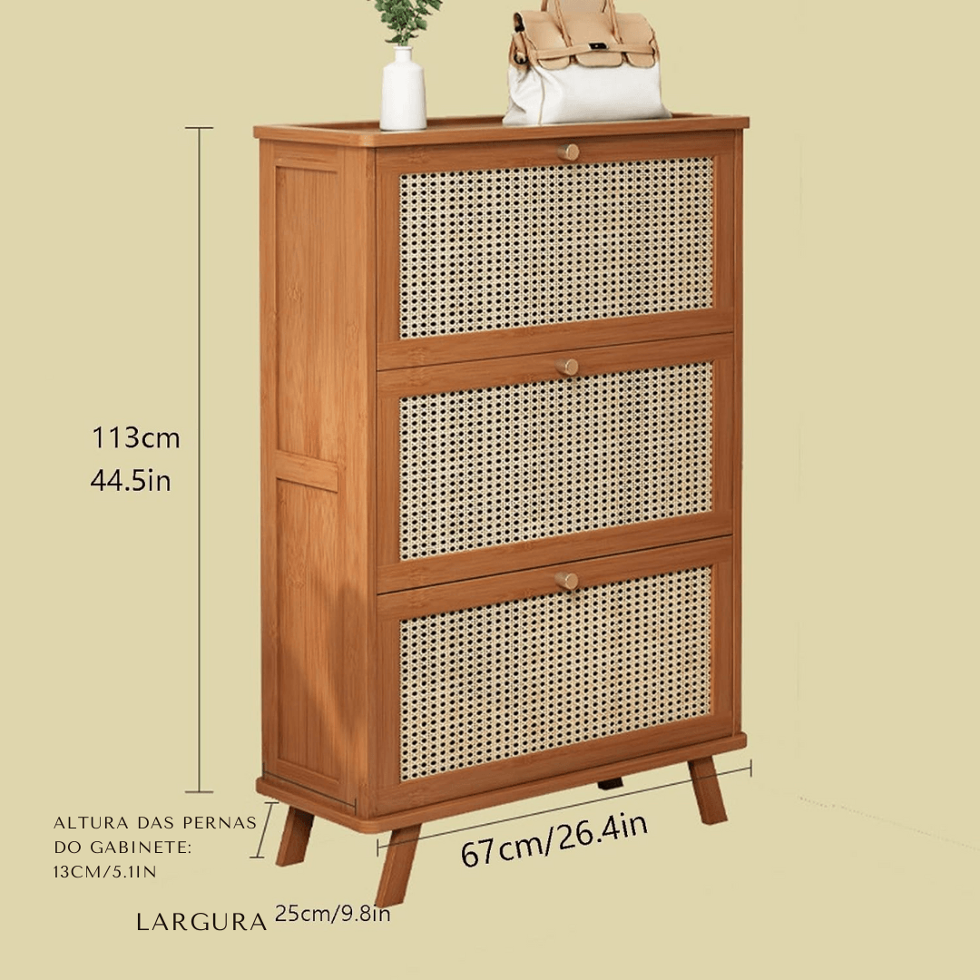 Armário de Sapatos de Bambu