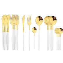 Conjunto de Talheres de Aço Inoxidável Dourado - 24 Peças Luxo